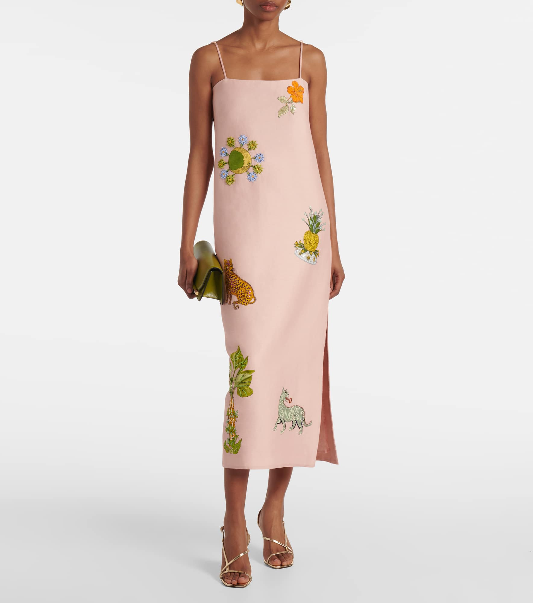 Hazel printed linen-blend maxi dress - 2