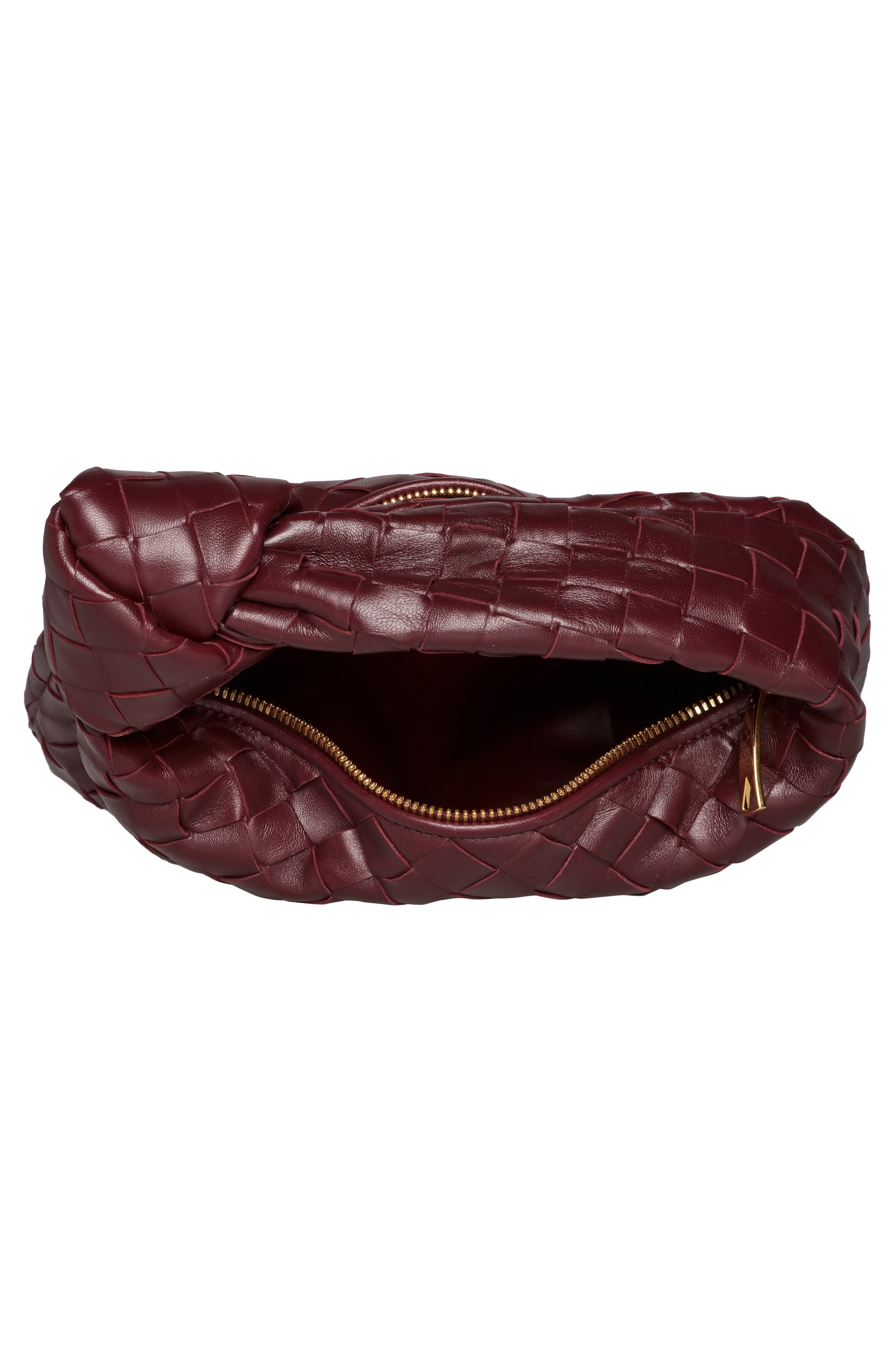 Bottega Veneta Mini Jodie Leather Hobo in 2247 Barolo-Gold at Nordstrom - 4