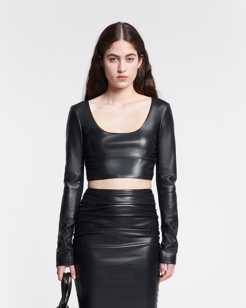 Nanushka Cropped Okobor™ Alt-Leather Top outlook
