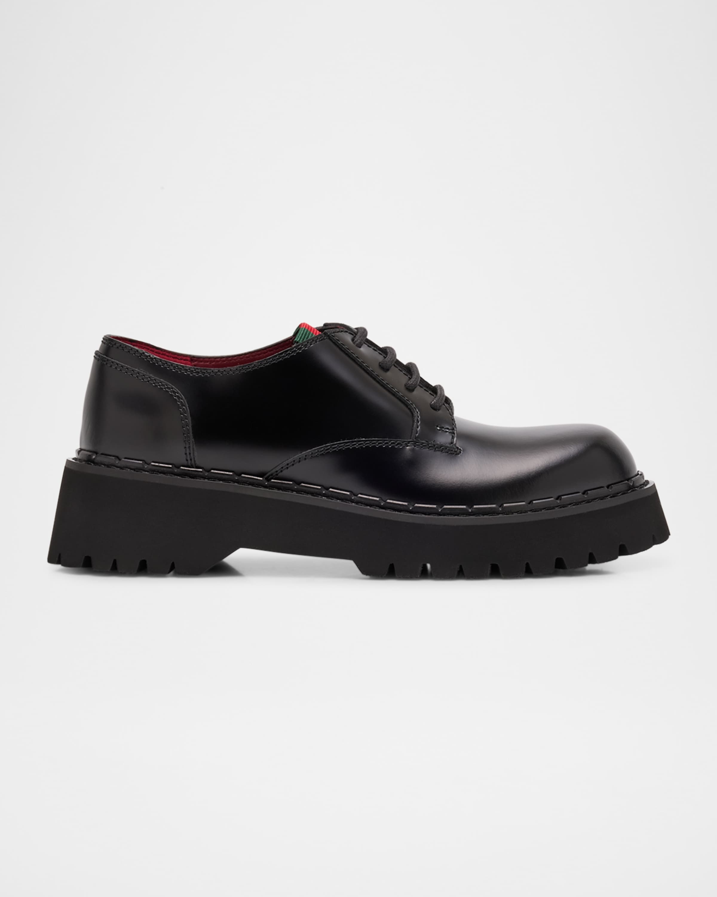 Thea Leather Web Derby Loafers - 1