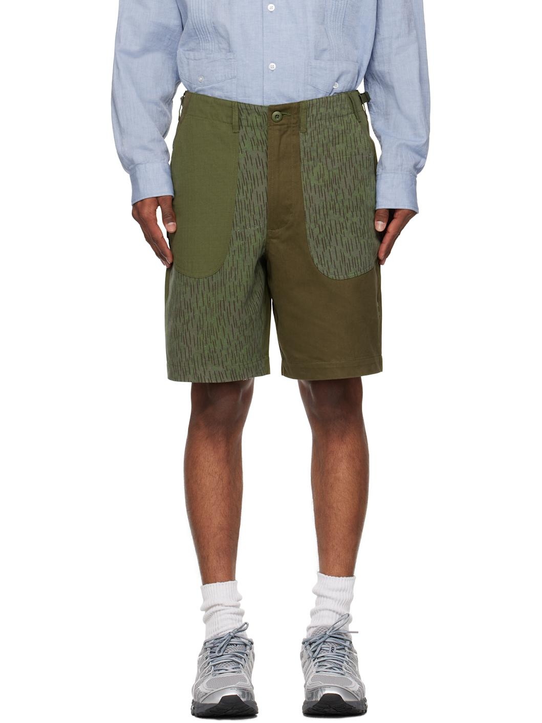 Khaki 6086 Upcycled Fixed Deck Shorts - 1
