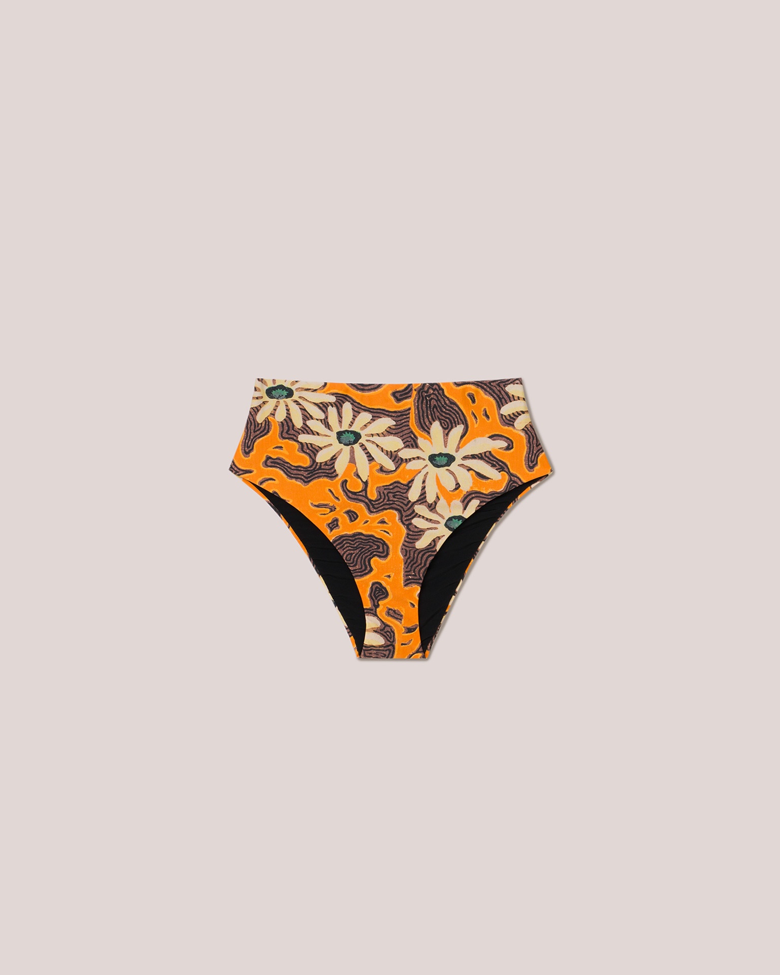 BENTE - Matte stretch floral high cut briefs - Orange - 1