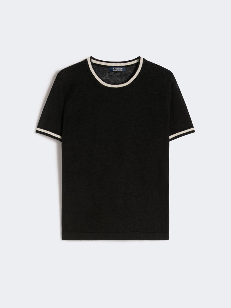 NORDICA Pure linen yarn sweater - BLACK 1