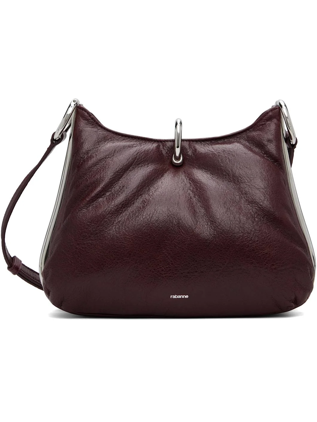 Burgundy Small Ring Leather Bag - 1