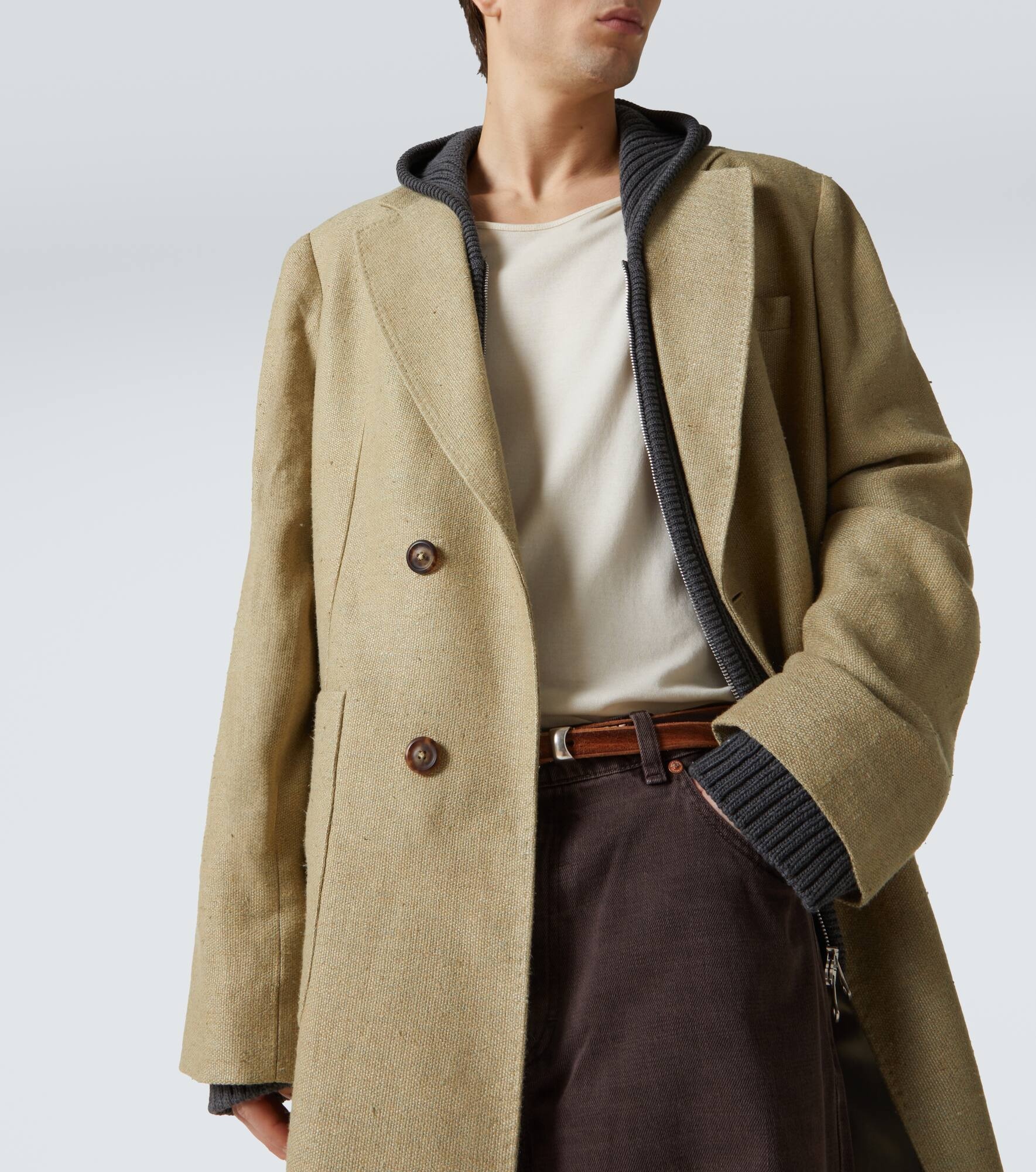 Robe linen and silk overcoat - 5
