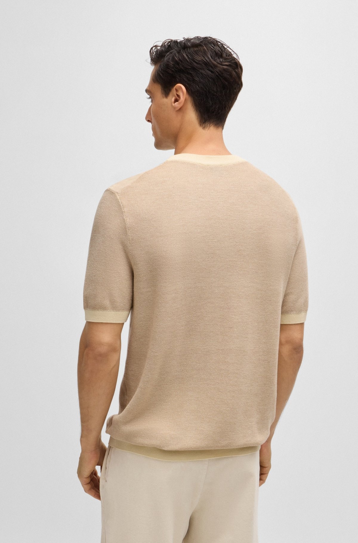 SHORT-SLEEVED SWEATER WITH MICRO STRUCTURE - 5