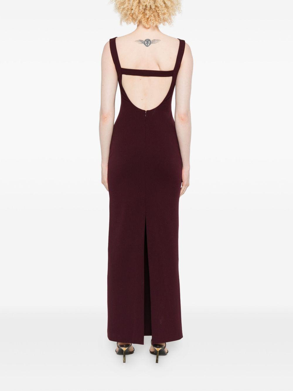 sleeveless boat-neck maxi dress - 4