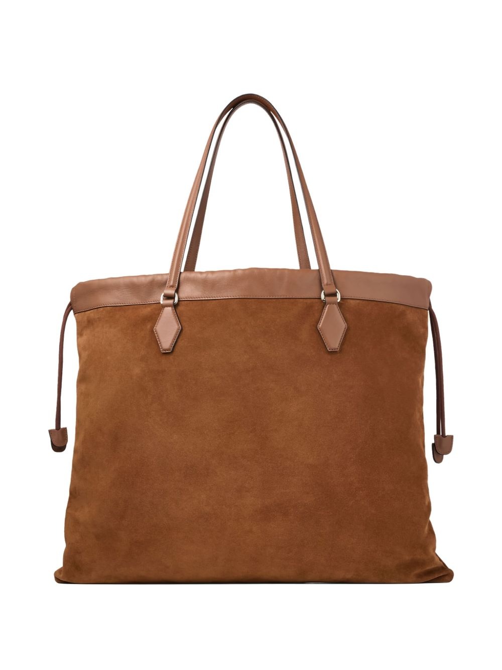 Drawstring suede tote bag - 2