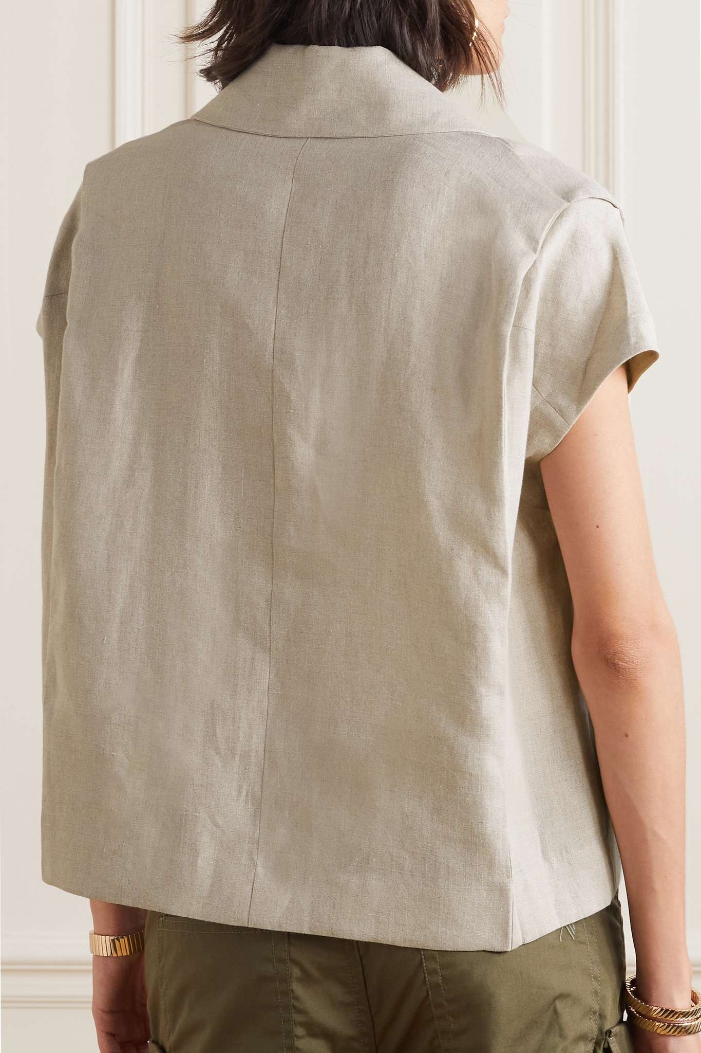 Pleated linen shirt - 3