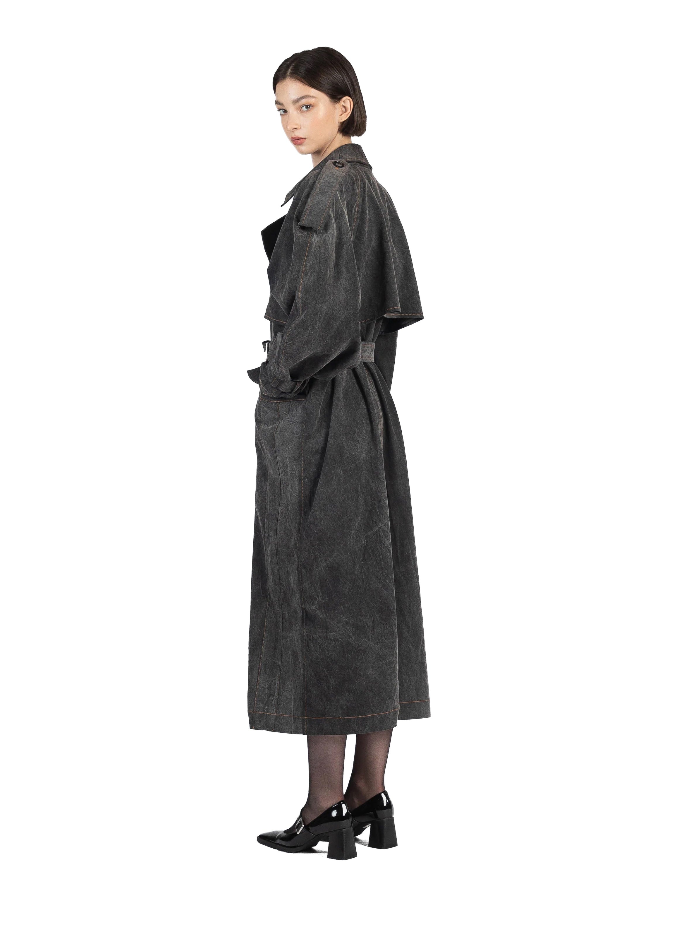 Trench Coat Washed Grey/Pre order delivery in 3 weeks - 3