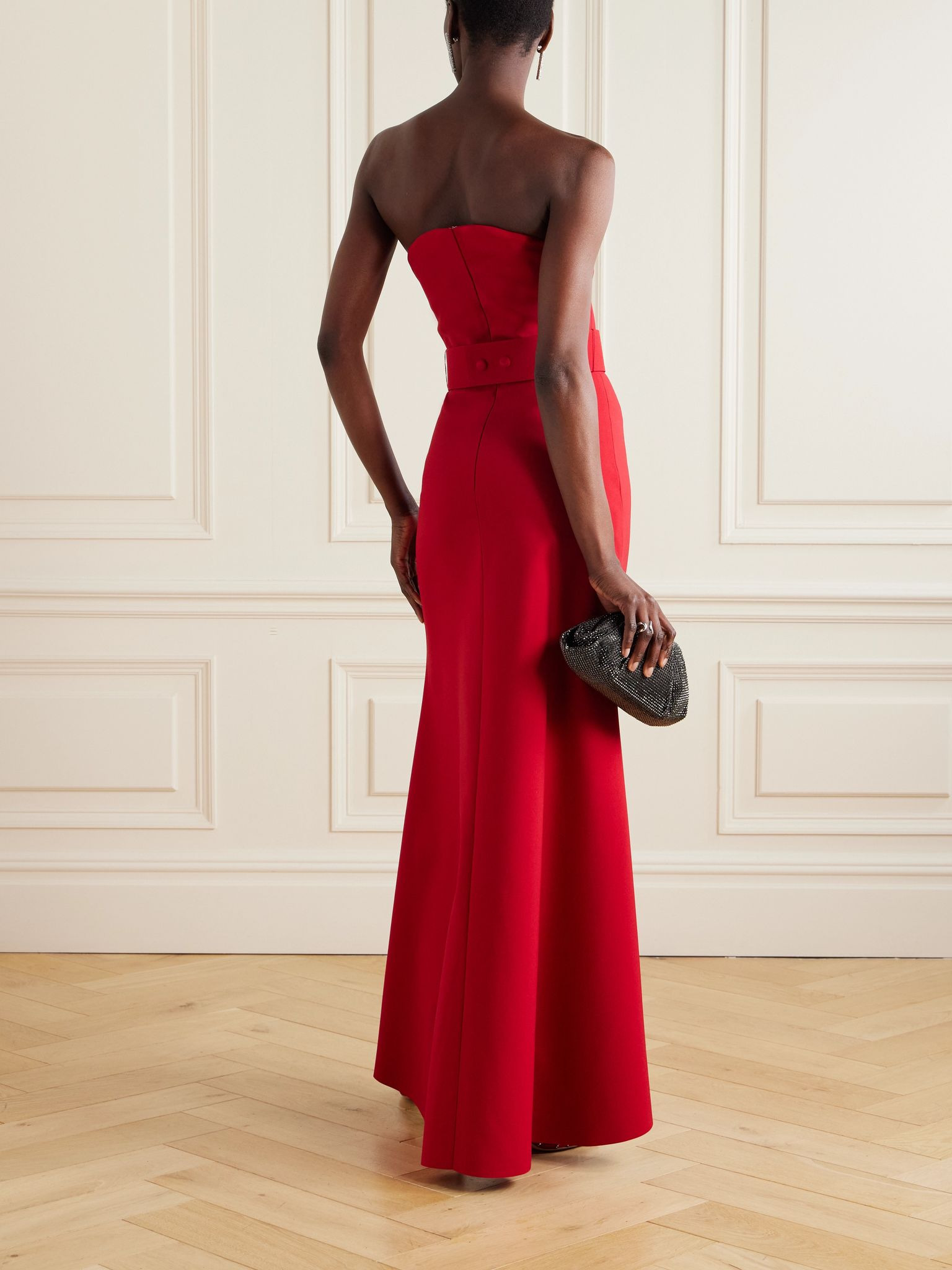 Ember belted crepe maxi dress Red - 3