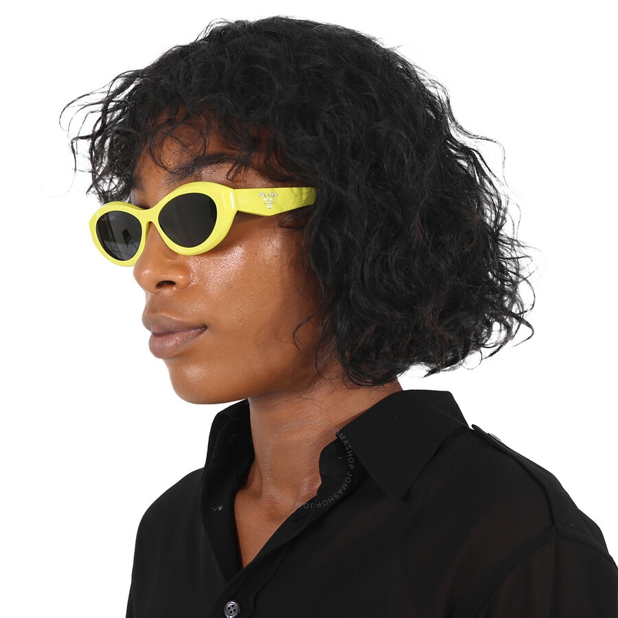 Prada Dark Gray Oval Ladies Sunglasses PR 26ZS 13L08Z 55 - 2