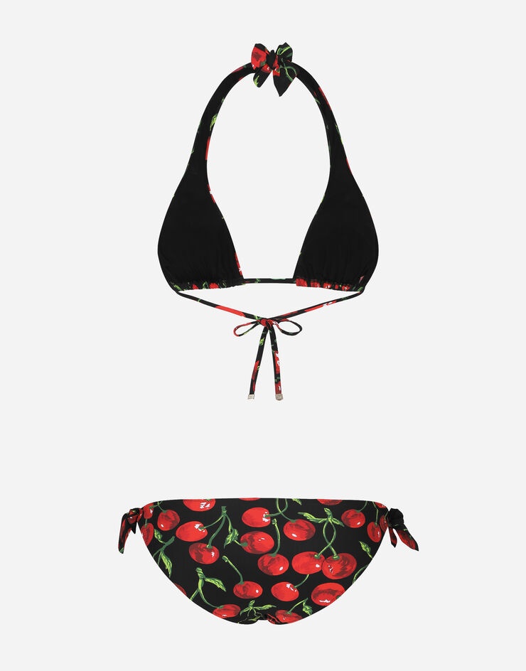 Cherry-print triangle bikini - 2