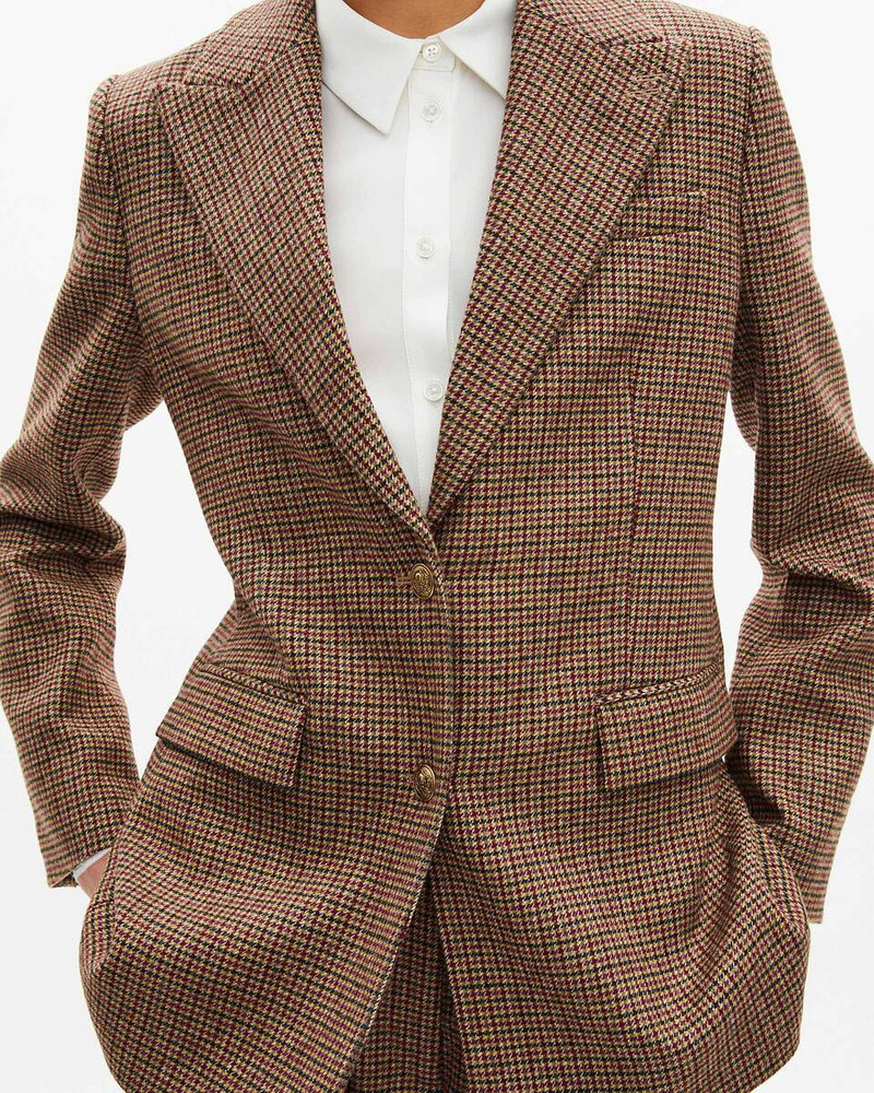 CAMEL HOUNDSTOOTH TAILORED JACKET 5