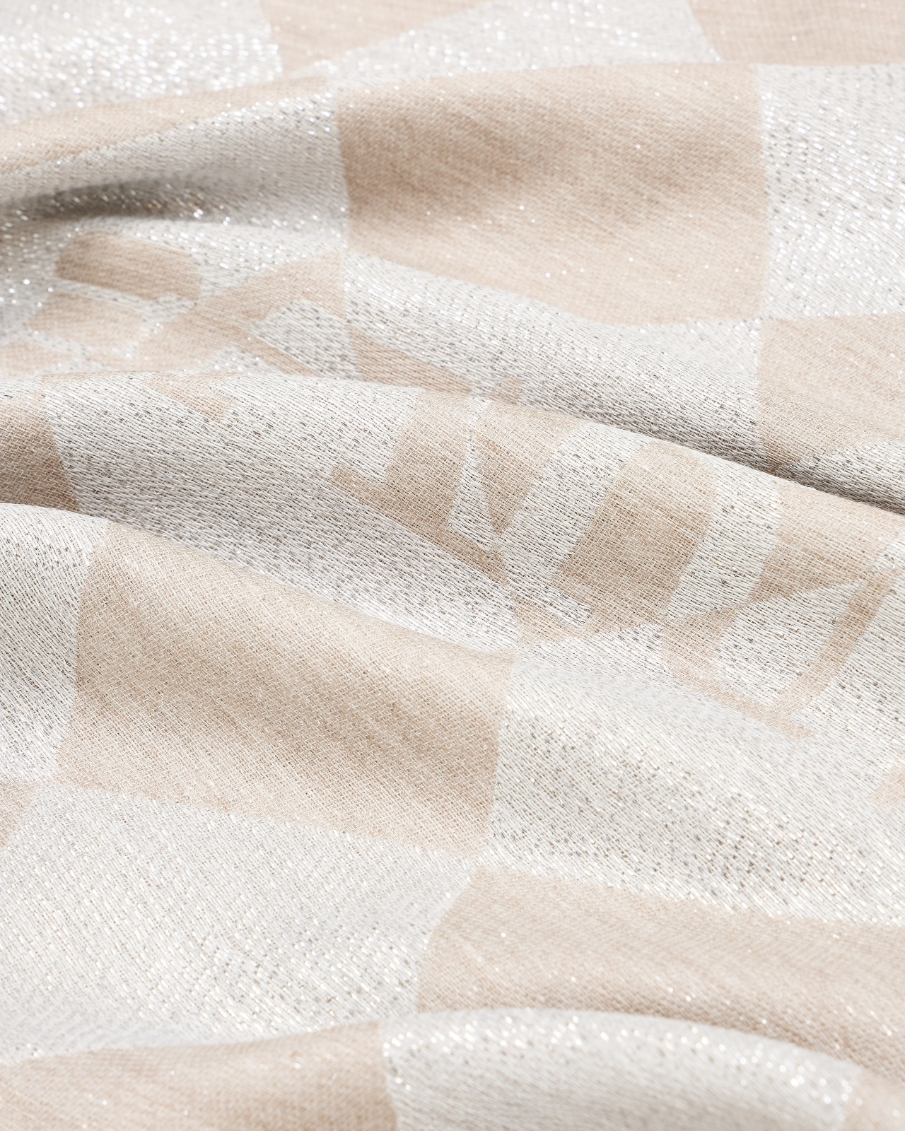 JACQUARD LUREX STOLE WITH CHECK MOTIF - 2