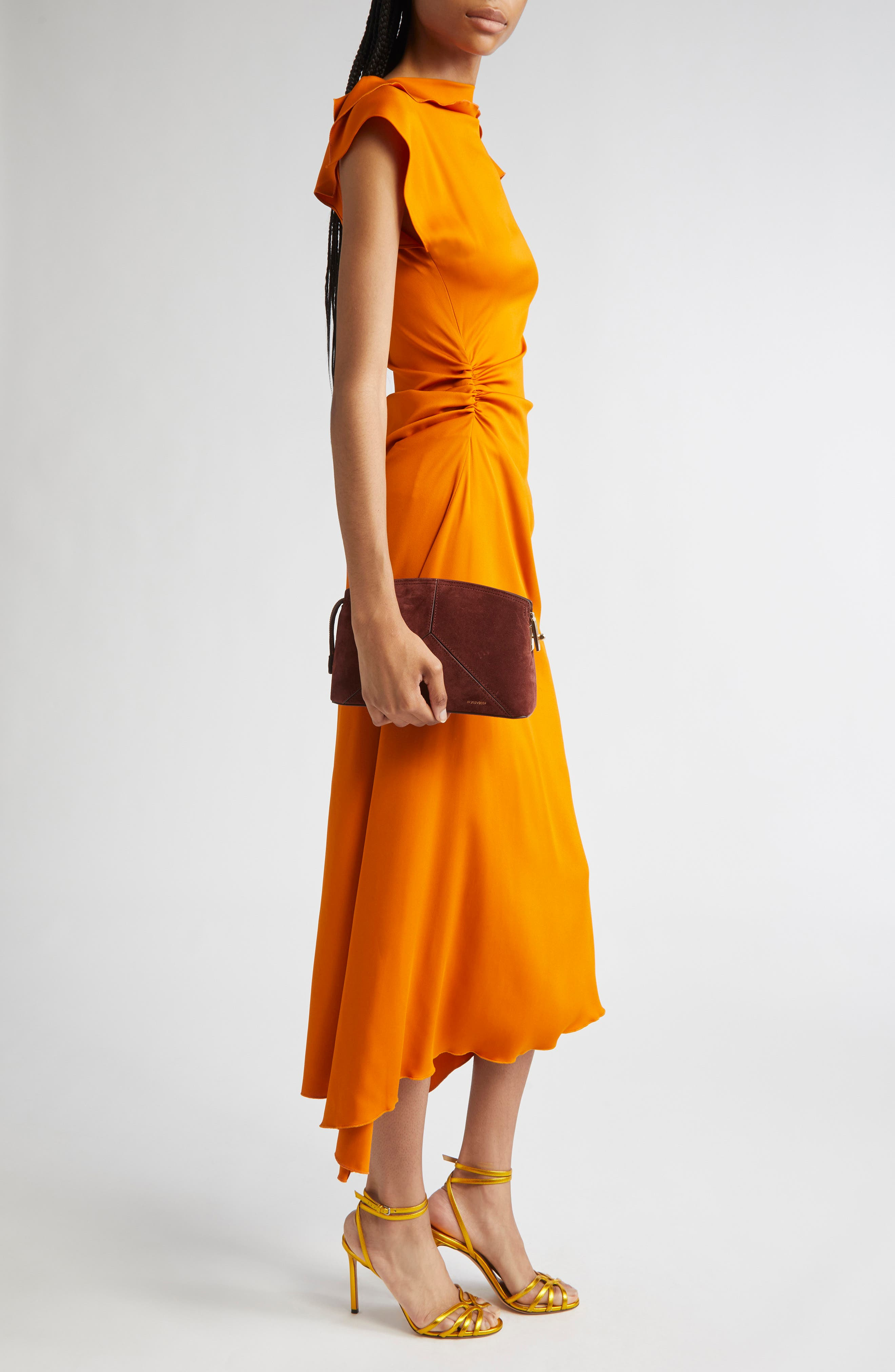 Victoria Beckham Victoria Suede Crossbody in Dark Brown at Nordstrom - 2
