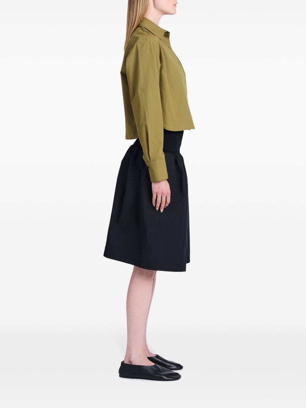long-sleeve poplin cropped shirt - 3