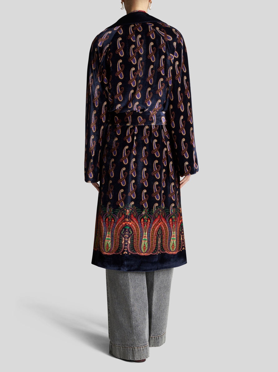 COAT WITH VELVET BELT - 5