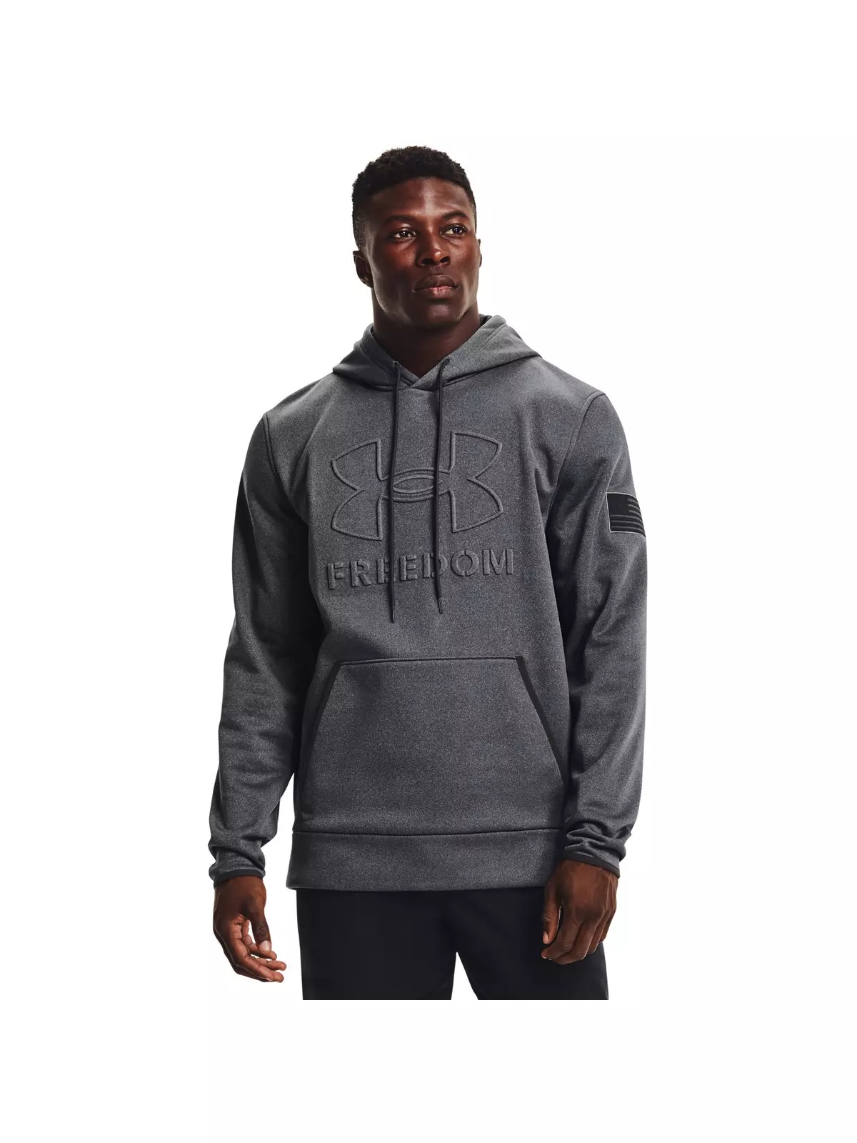 Men's Dk Grey Freedom Emboss Hoodie - 1