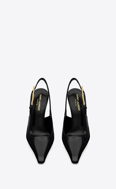 SAINT LAURENT lee slingback pumps in glazed leather outlook