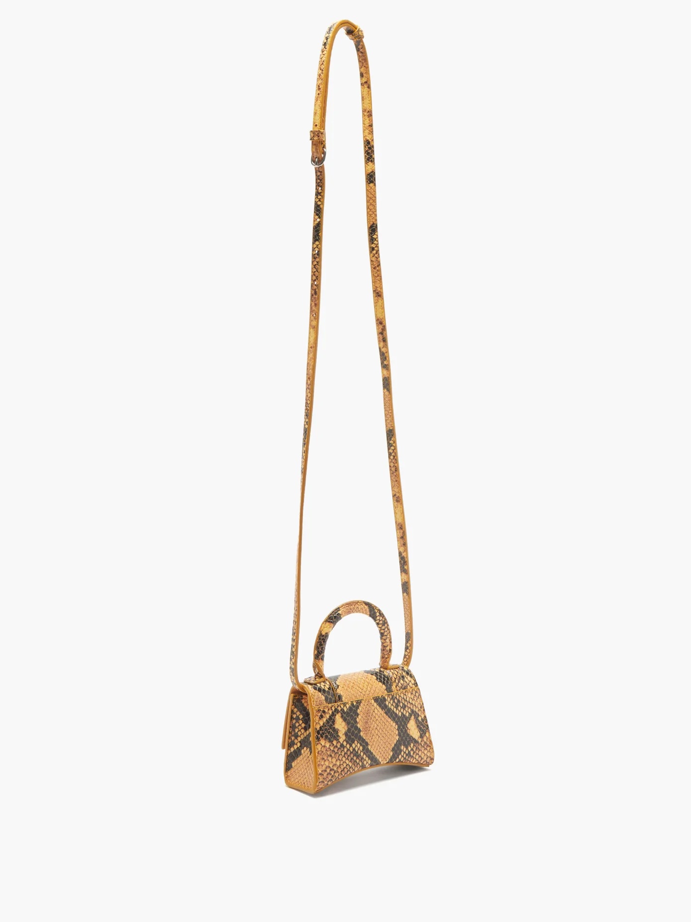 Hourglass python-effect leather cross-body bag - 4