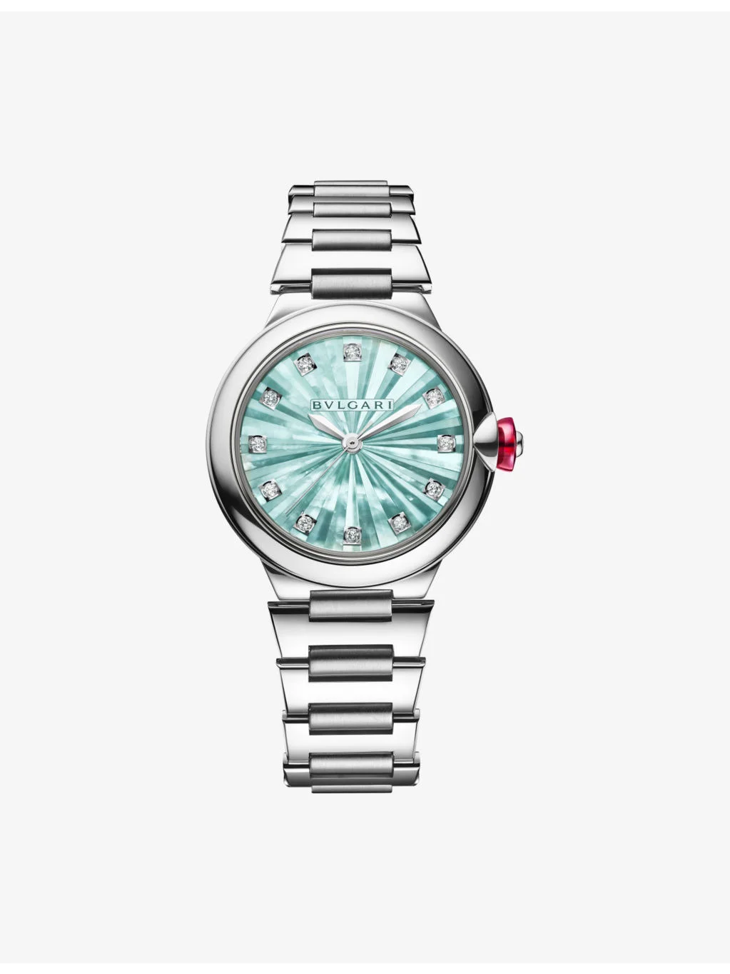 RE00007 Lvcea stainless-steel, 0.2200ct brilliant-cut diamond and mother-of-pearl automatic watch - 1