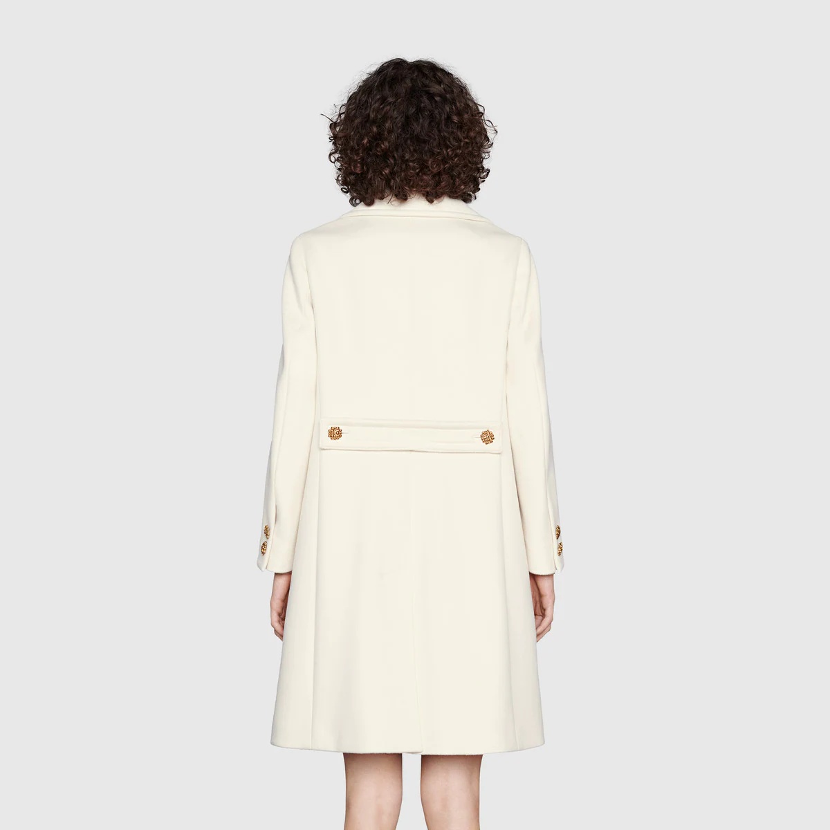 Double G embroidery wool coat - 4
