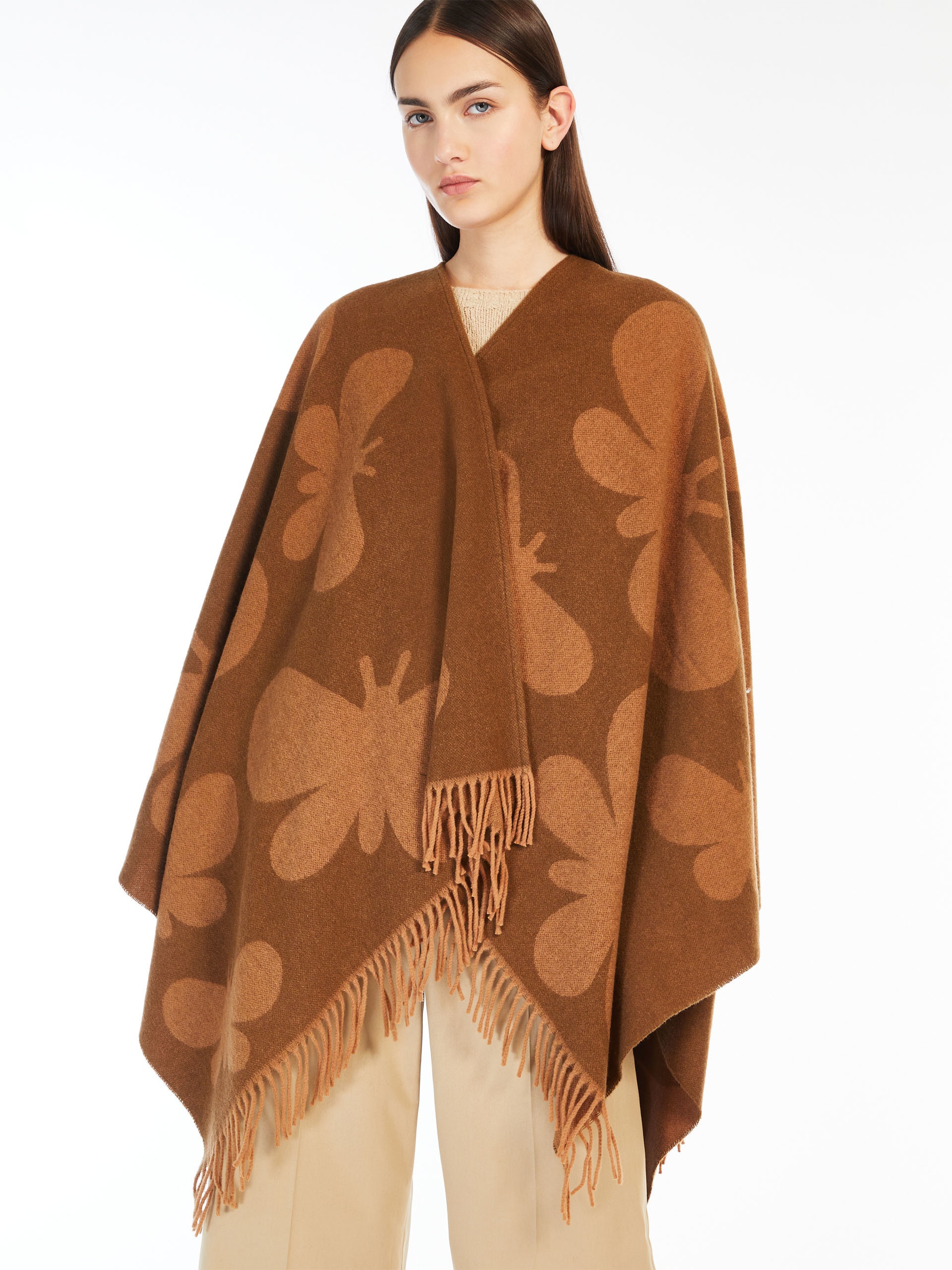 PACE Jacquard wool poncho - 5