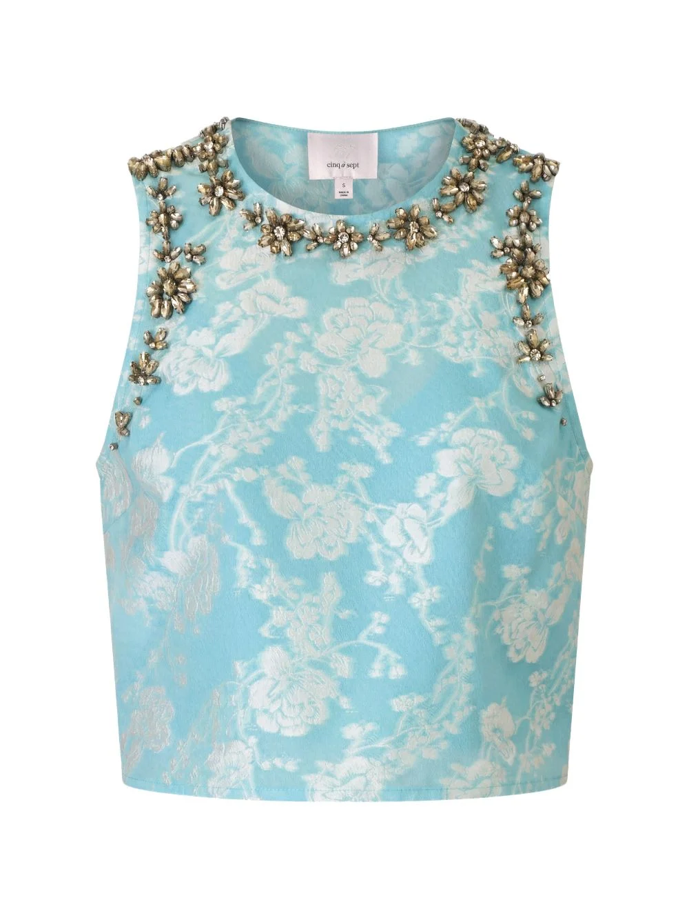 Barbara crystal-embellished jacquard top - 1