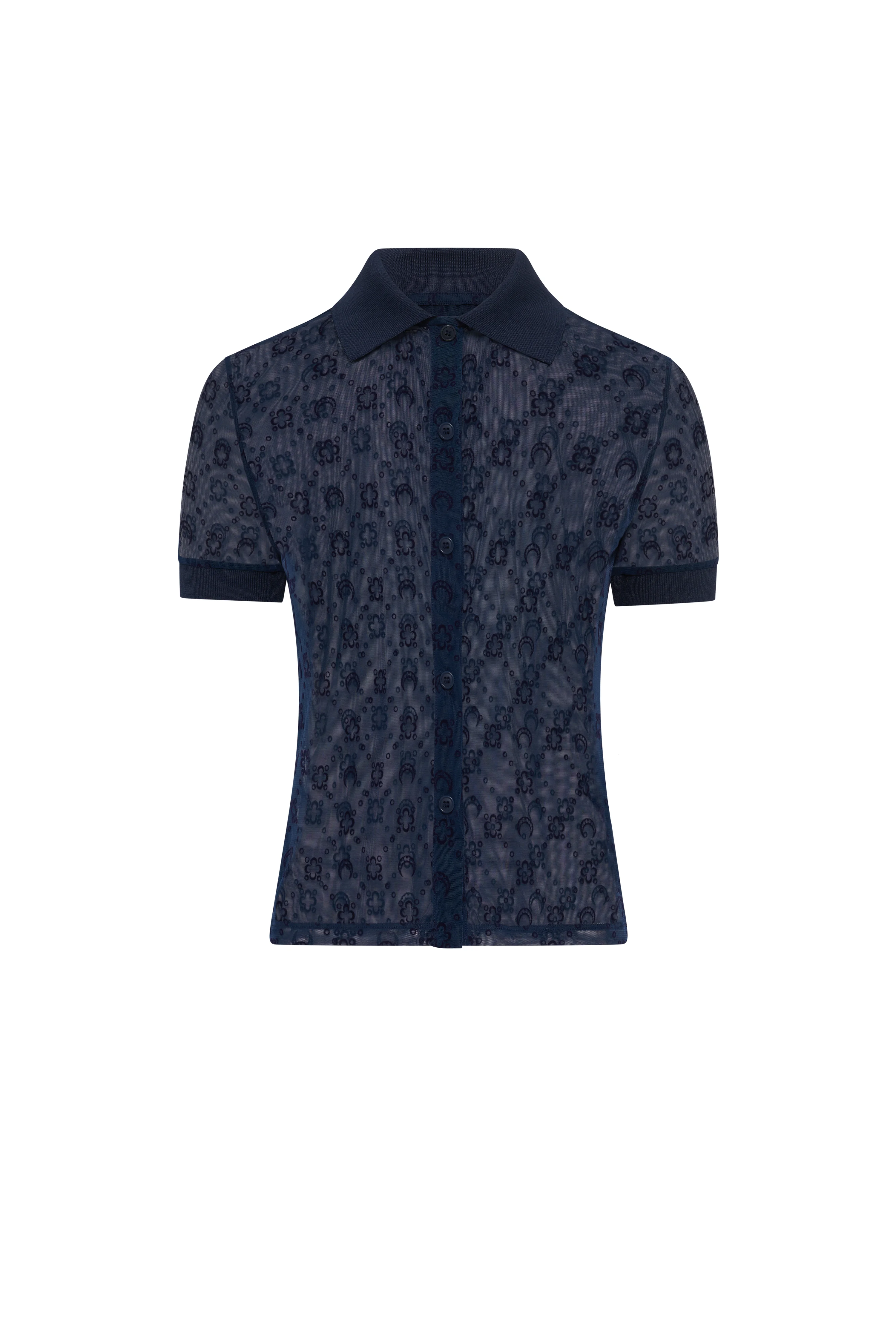 Moonogram mesh flock polo shirt - 1