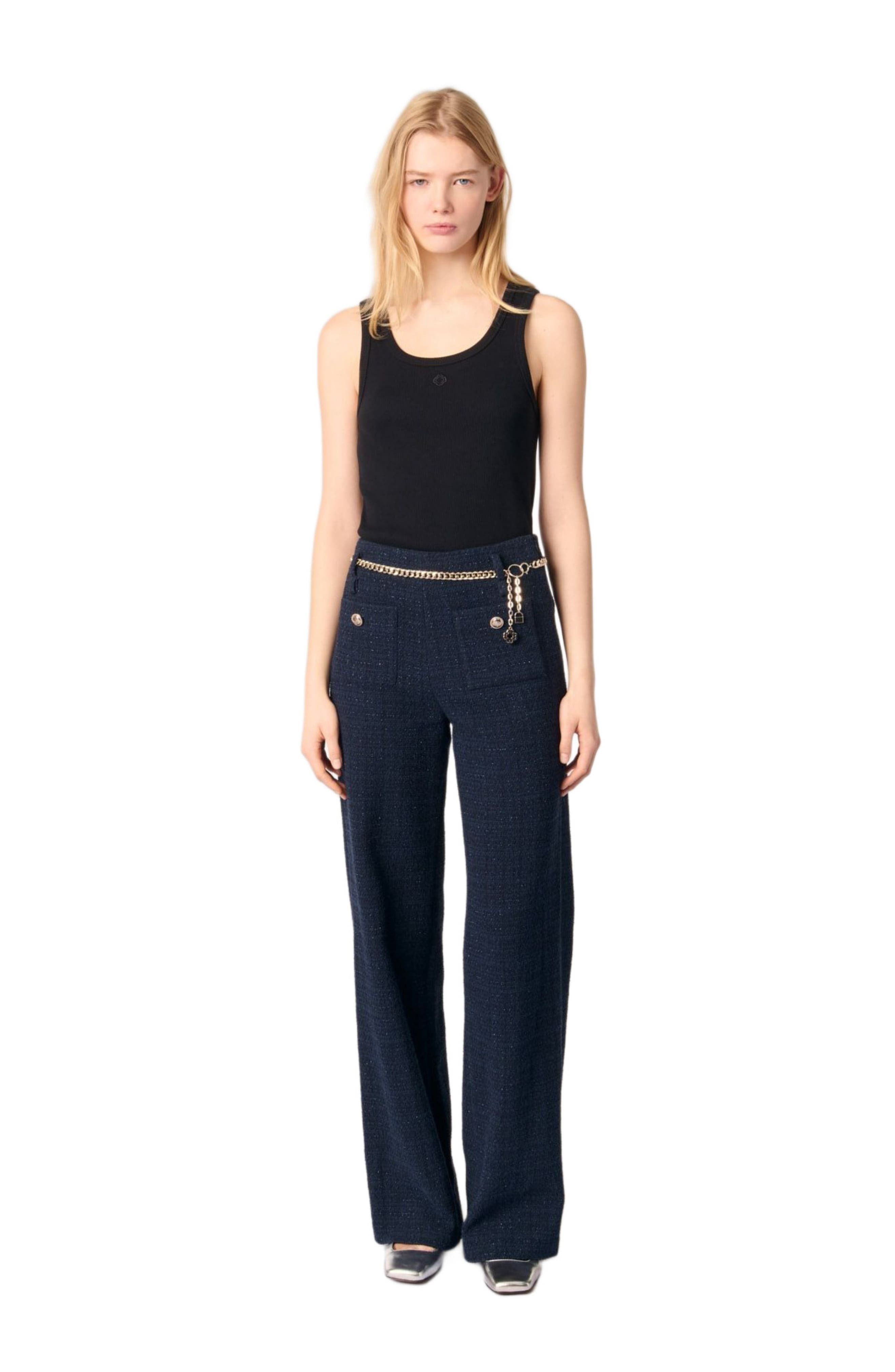 maje Rib knit tank top in Black at Nordstrom - 1