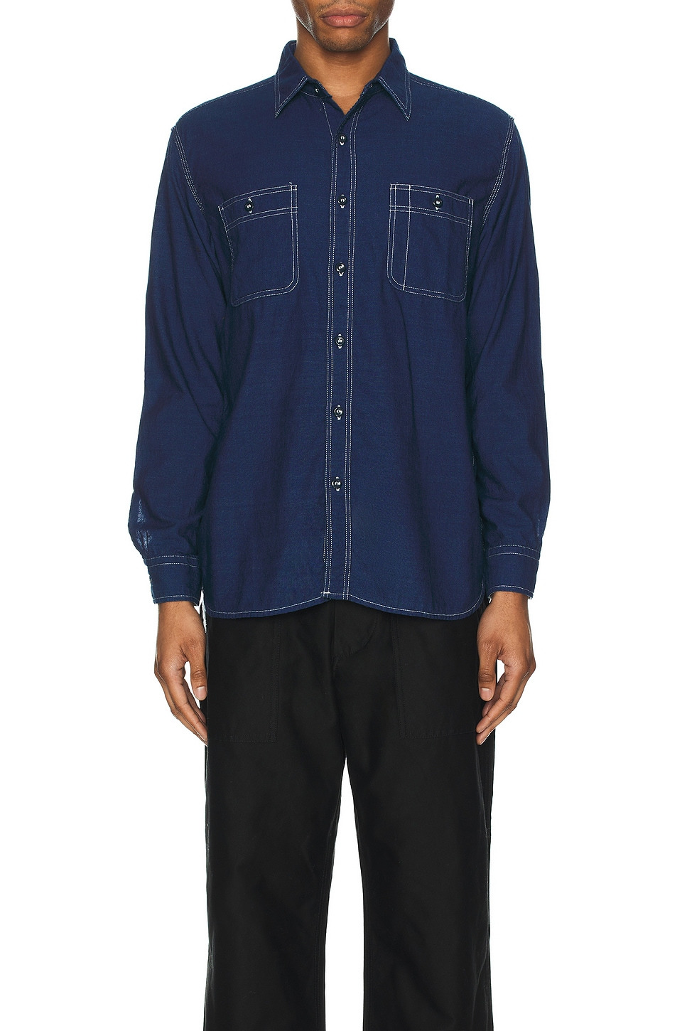 Work Indigo Chambray Shirt - 3