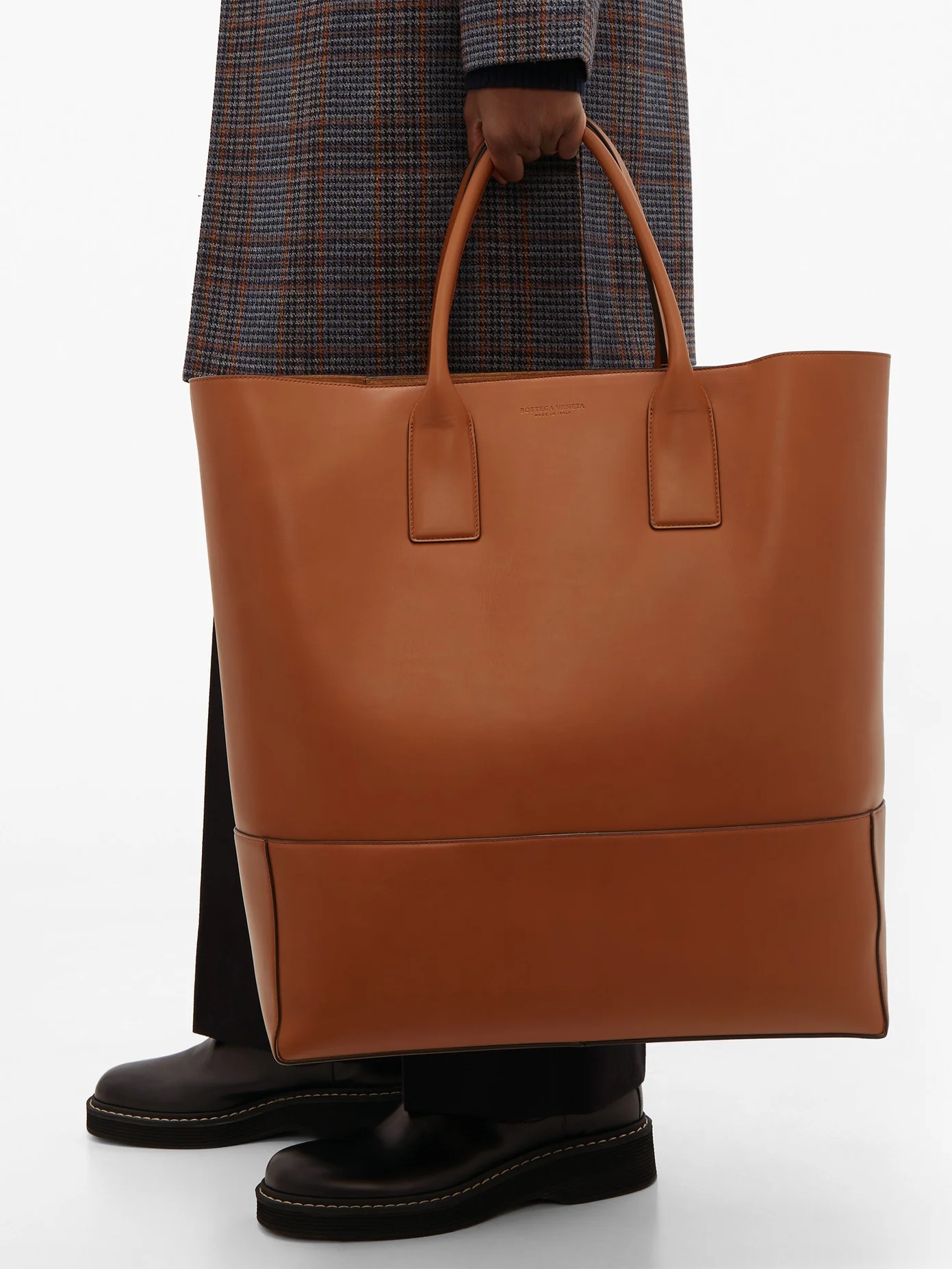 Oversized leather tote bag - 3