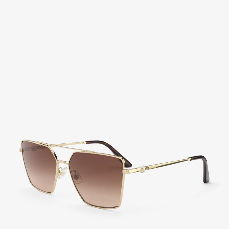 JIMMY CHOO Joss 
Pale Gold Square Sunglasses outlook