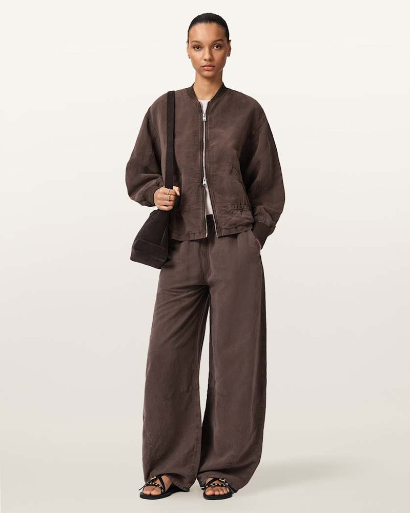 ALLSAINTS SOFI LINEN BLEND DRAWSTRING BOMBER JACKET outlook