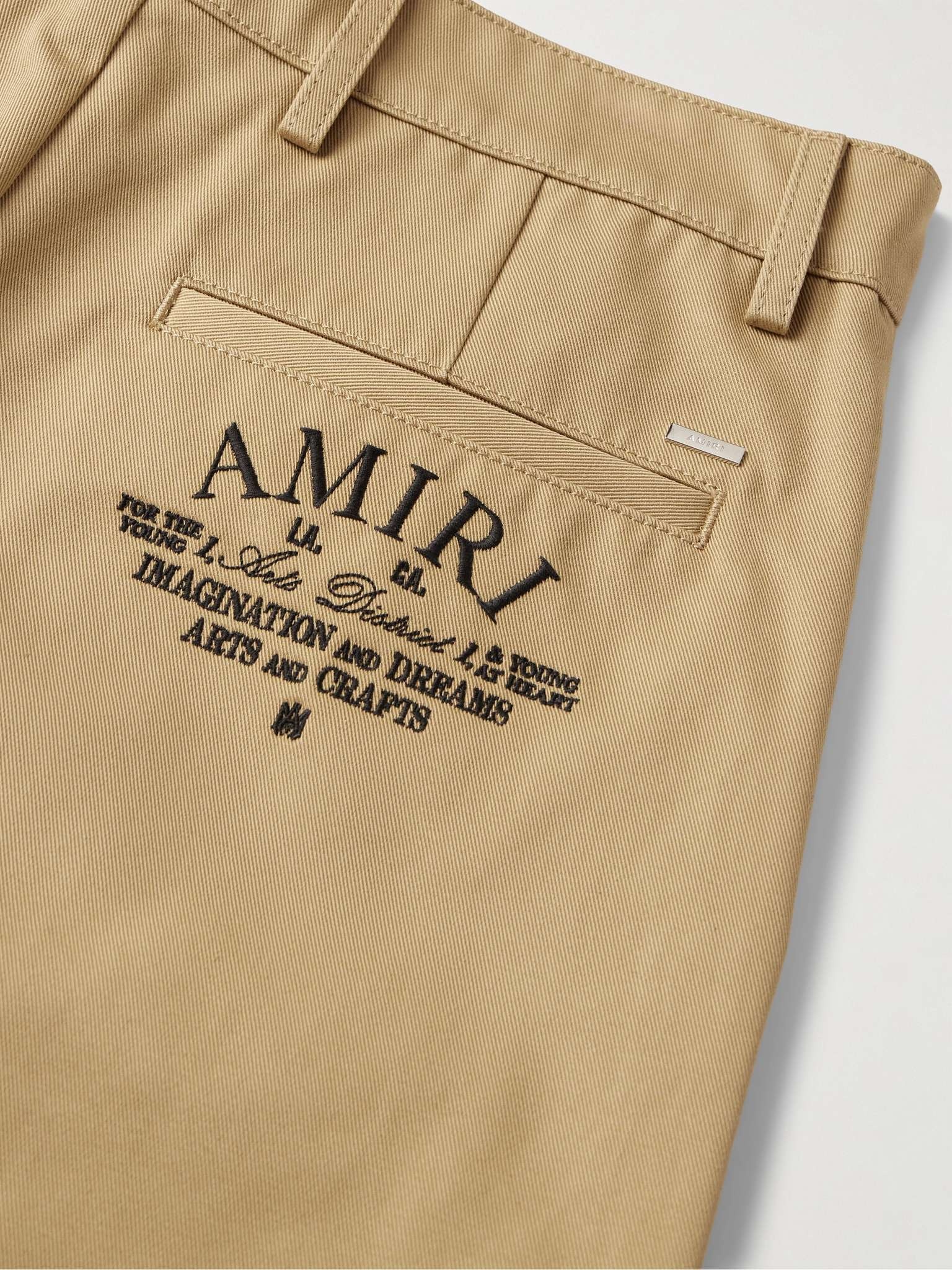 Wide-Leg Logo-Embroidered Cotton-Drill Chinos - 5