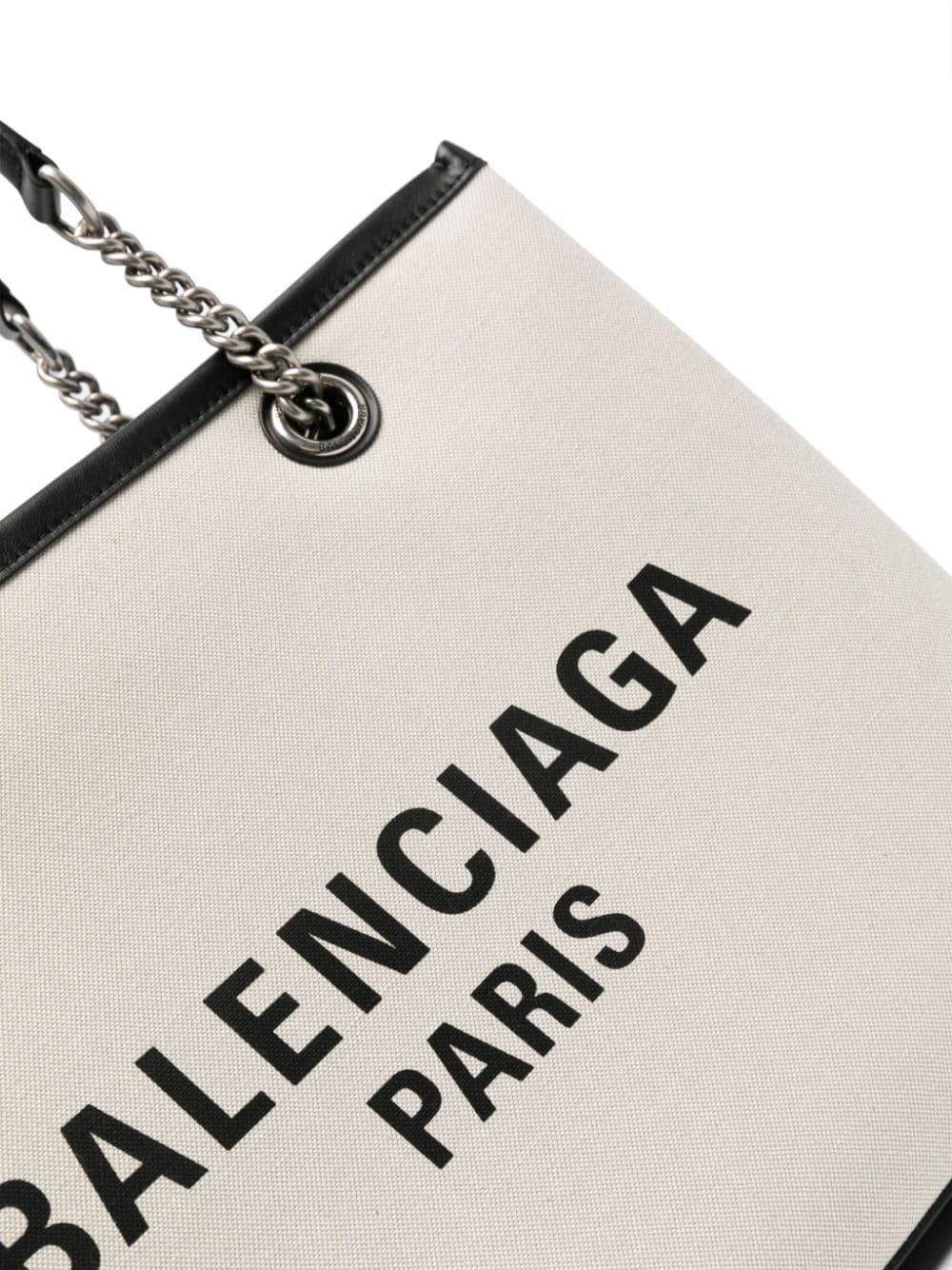 Balenciaga Logo Print Canvas Tote Bag - 4