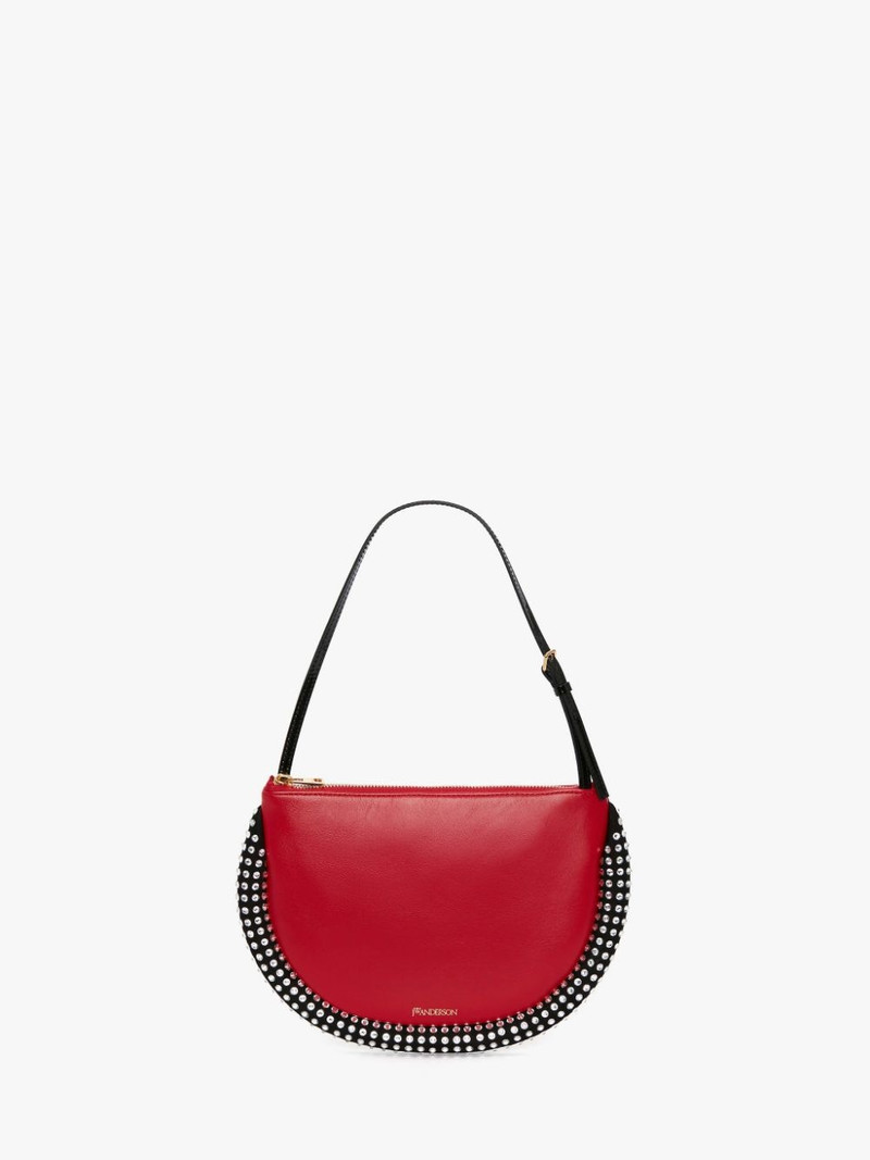 BUMPER-MOON LEATHER SHOULDER BAG WITH CRYSTAL 1