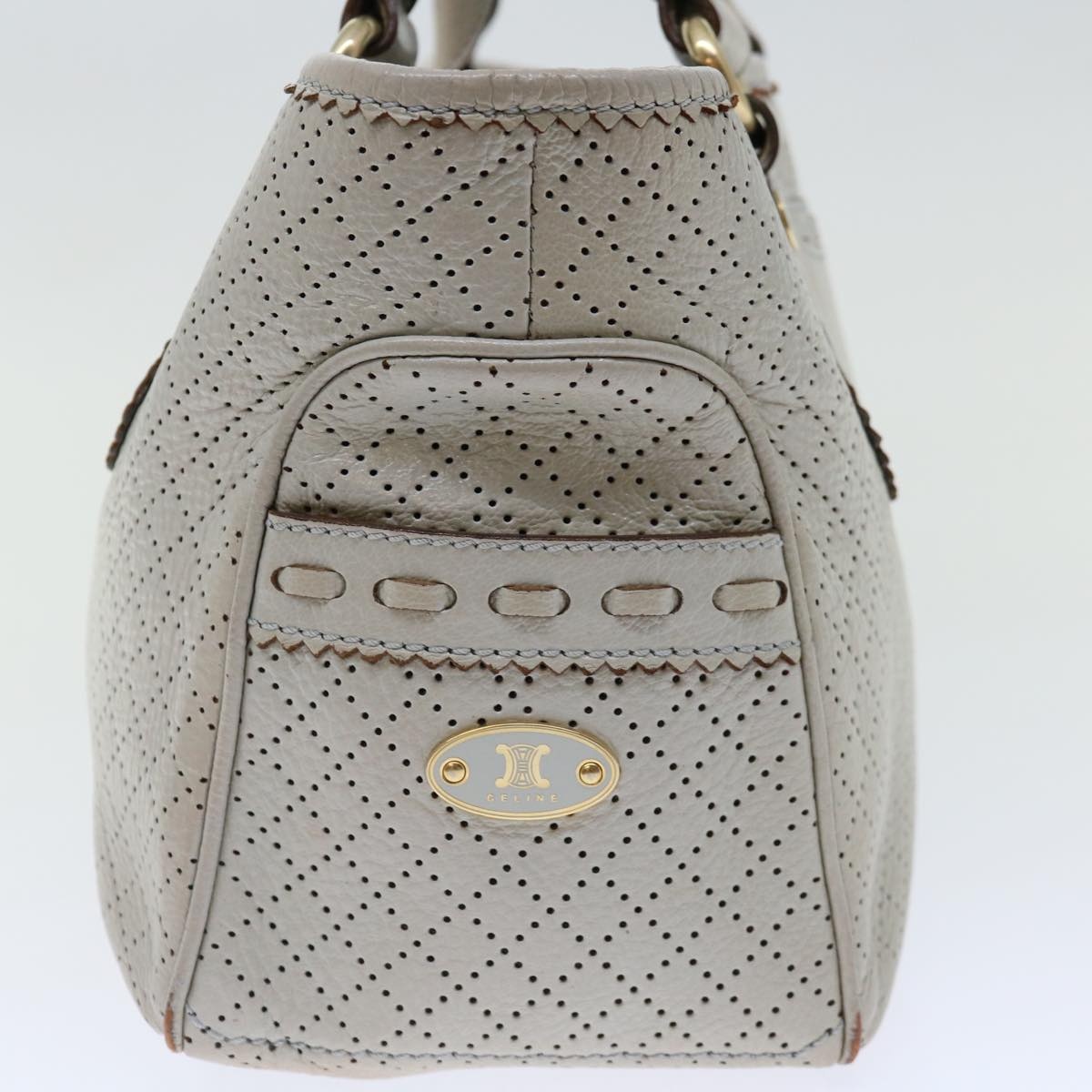 CELINE Hand Bag Leather Gray - 3