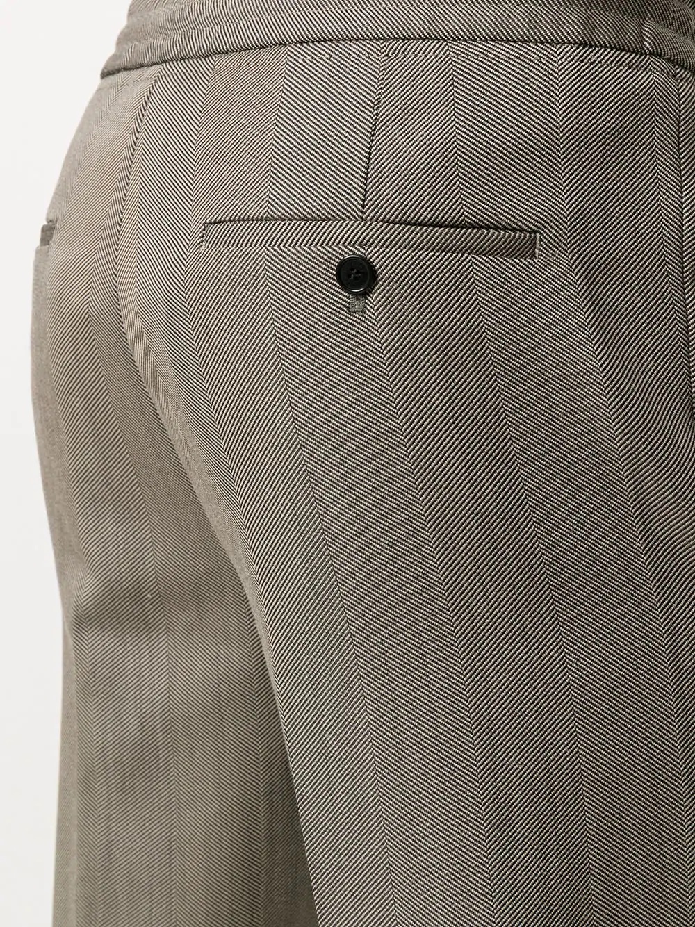 herringbone-pattern slim-fit trousers - 5