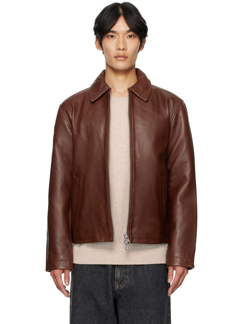 Tan Short Leather Jacket 1