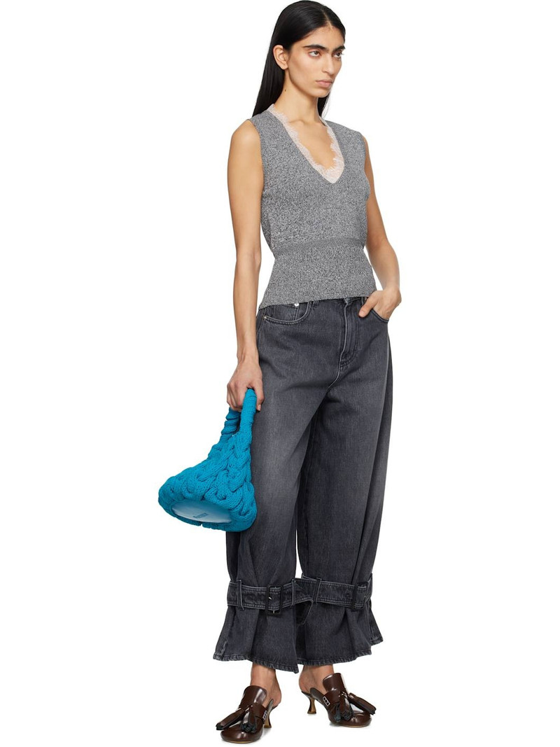 JW Anderson Gray Buckled Cuff Jeans outlook