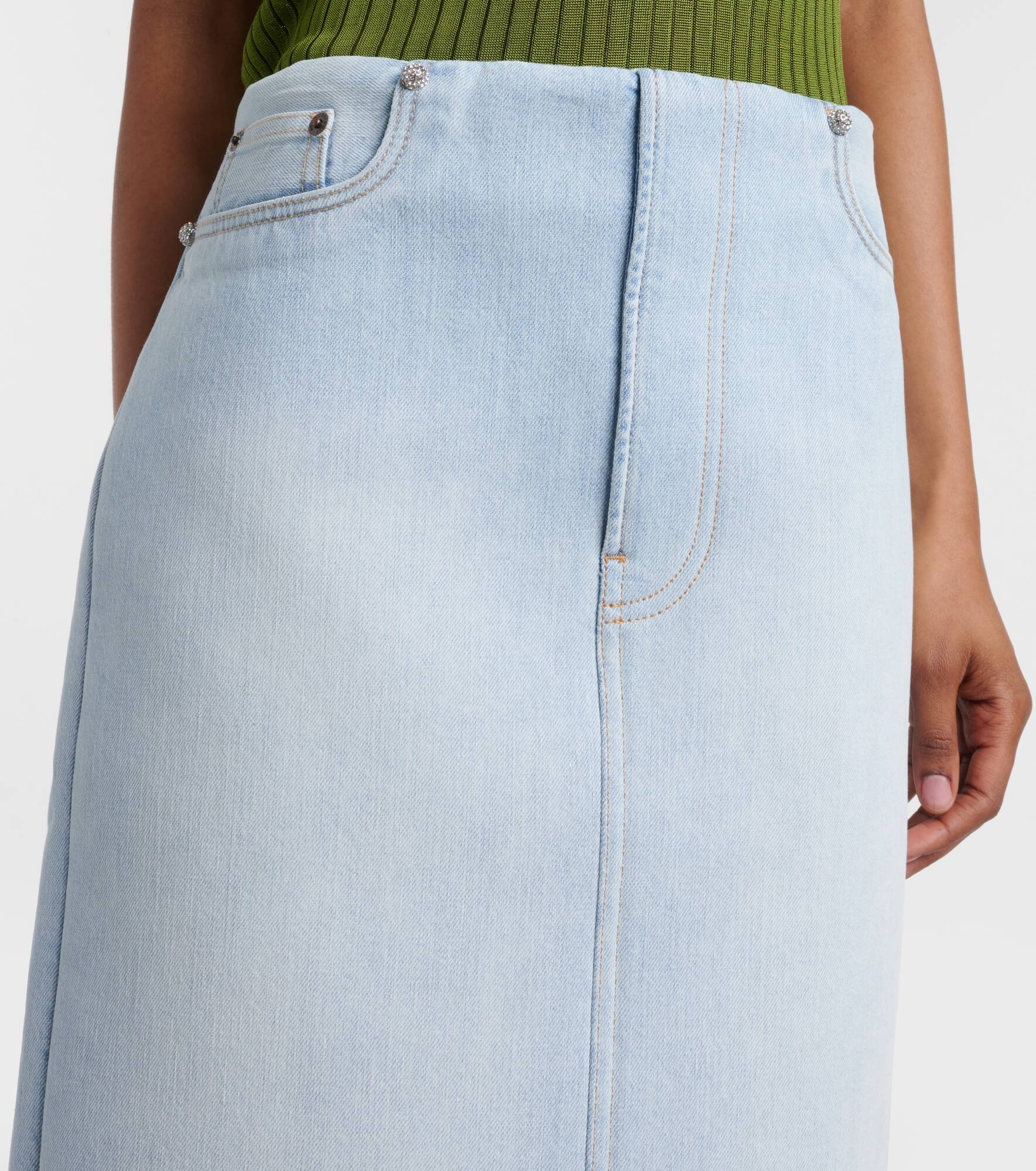 Denim midi skirt - 4
