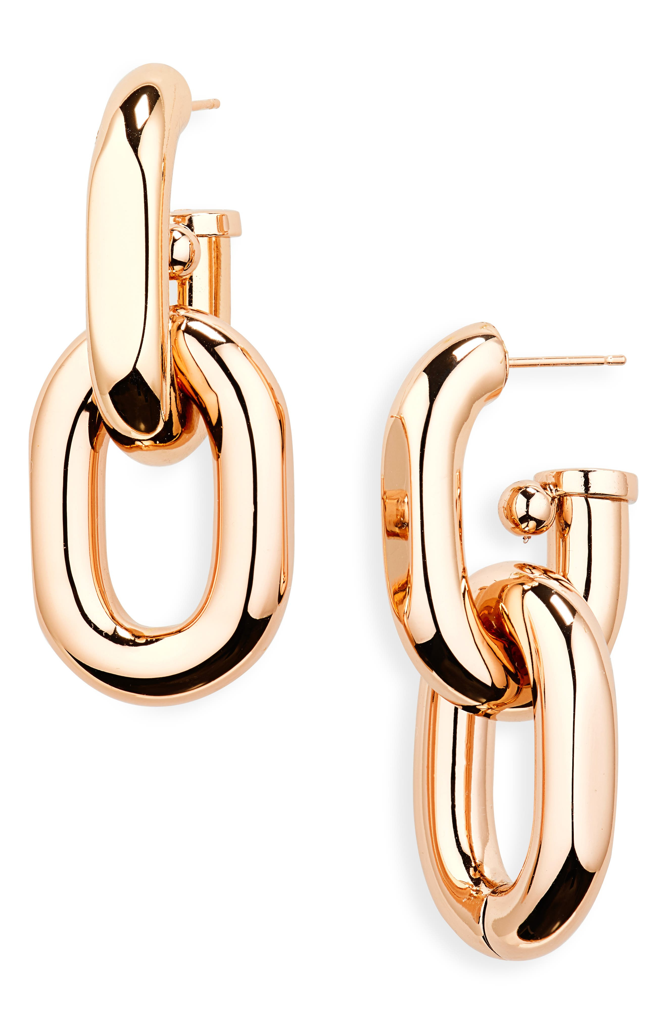 Rabanne XL Link Drop Earrings in Pink Gold at Nordstrom - 1