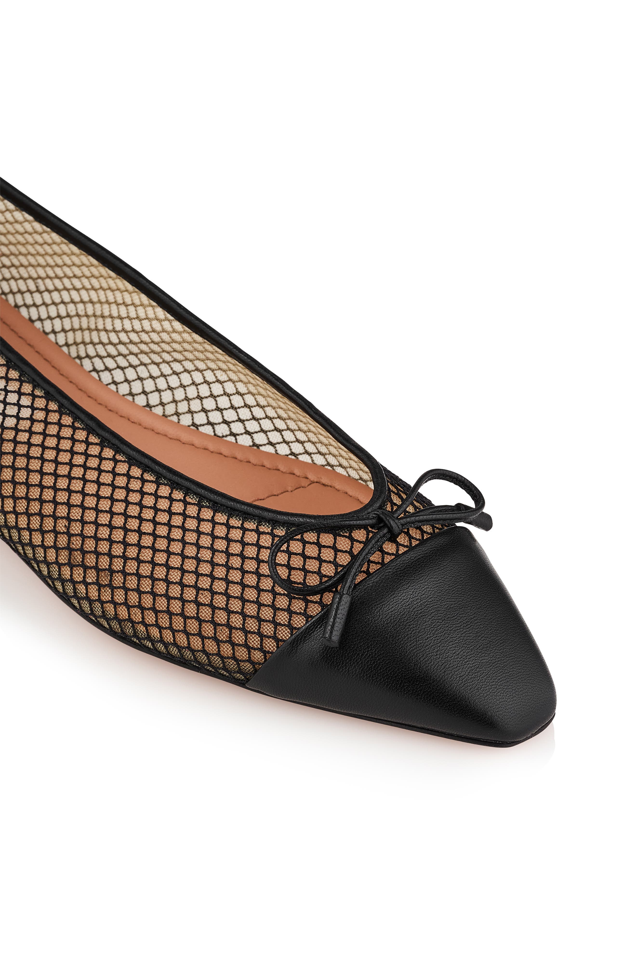 Aquazzura Gioia Cap Toe Ballet Flat in Black at Nordstrom - 6