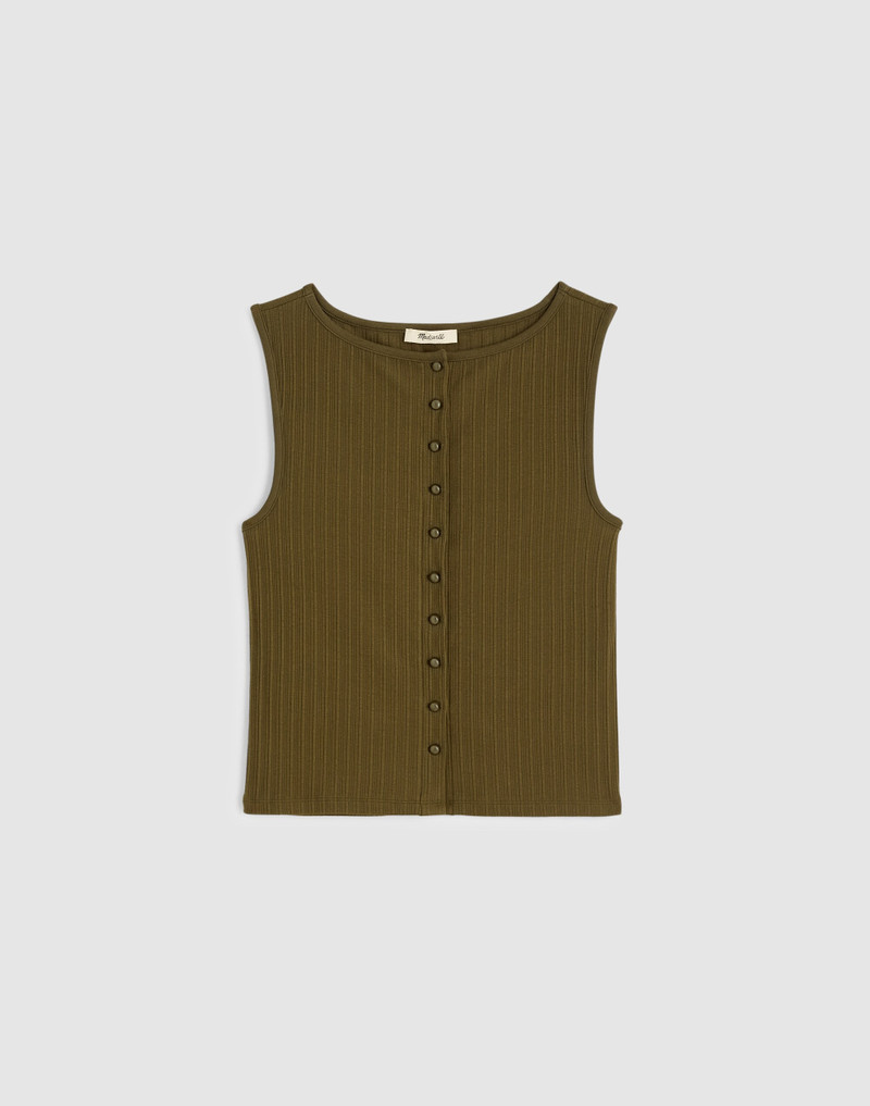 Ribbed Crewneck Shell Top 1