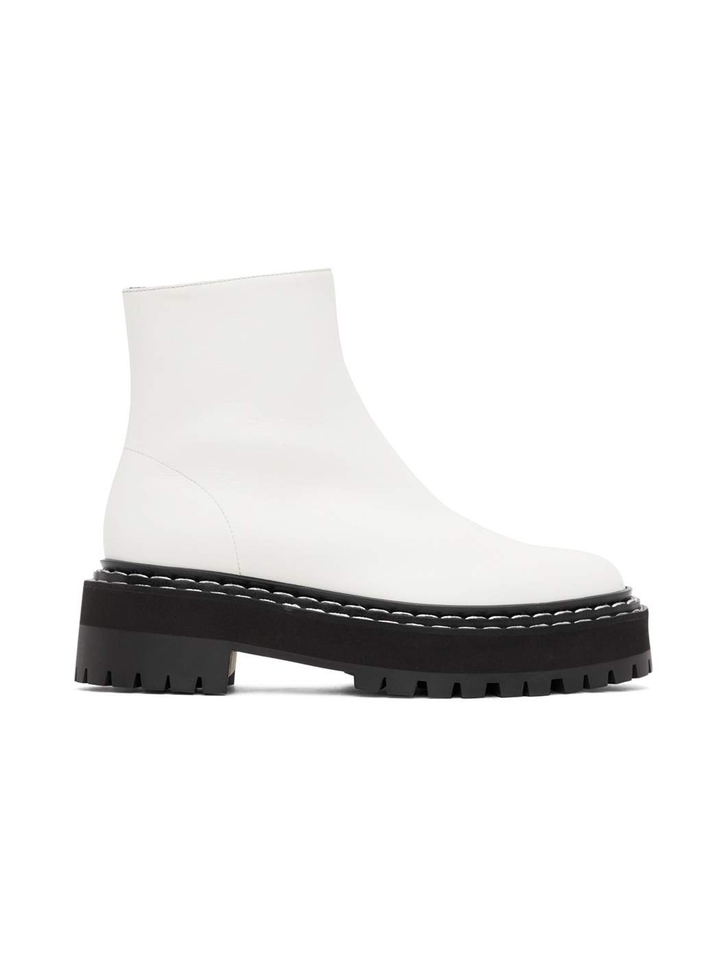 White Lug Sole Platform Boots - 1