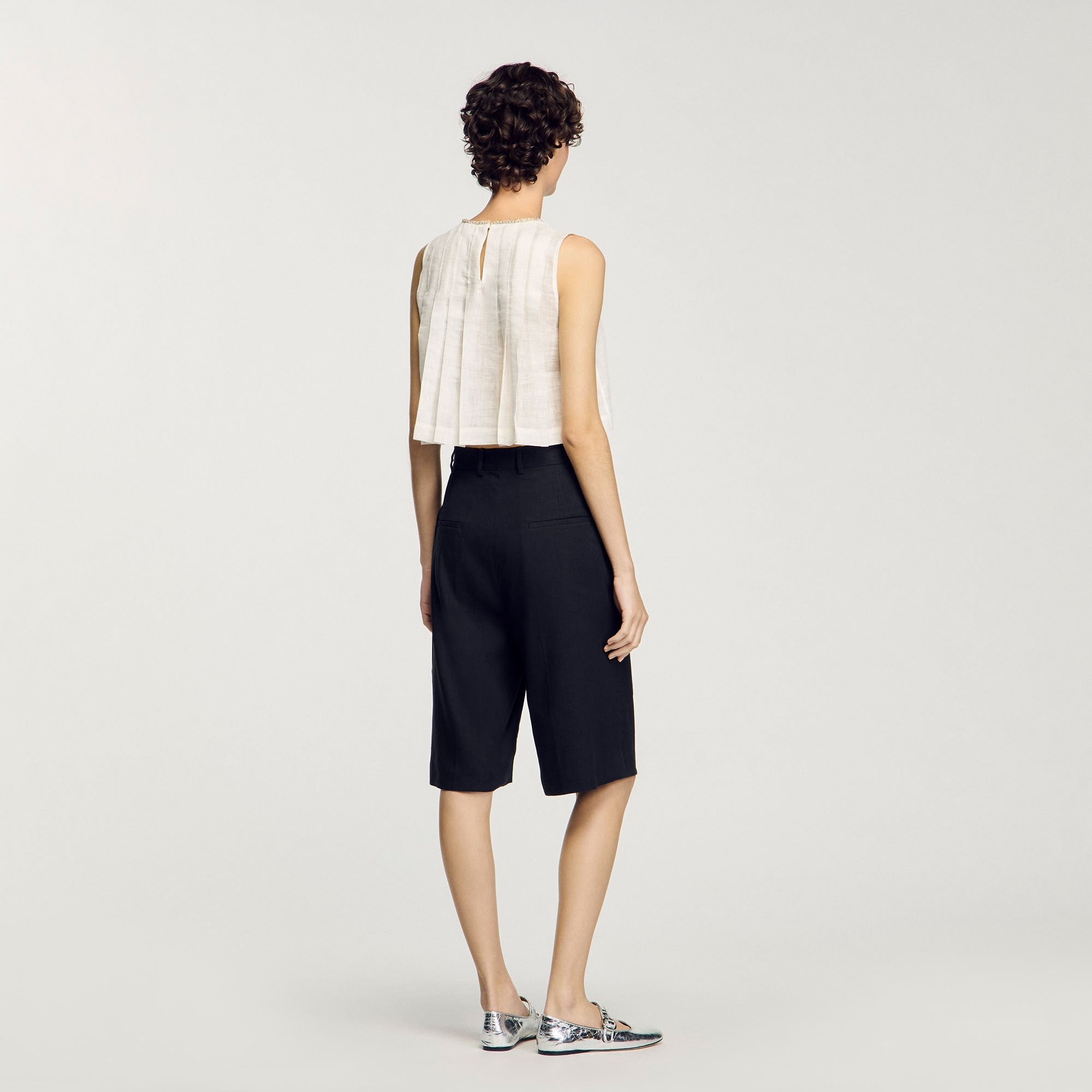 LINEN-BLEND BERMUDA SHORTS - 5
