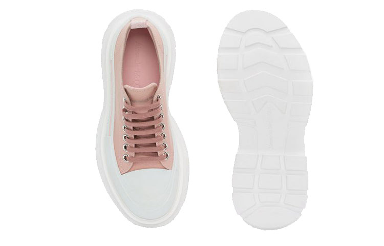 (WMNS) Alexander McQueen Tread Slick Low Lace Up 'Light Pink White' 611705W4LR19243 - 4