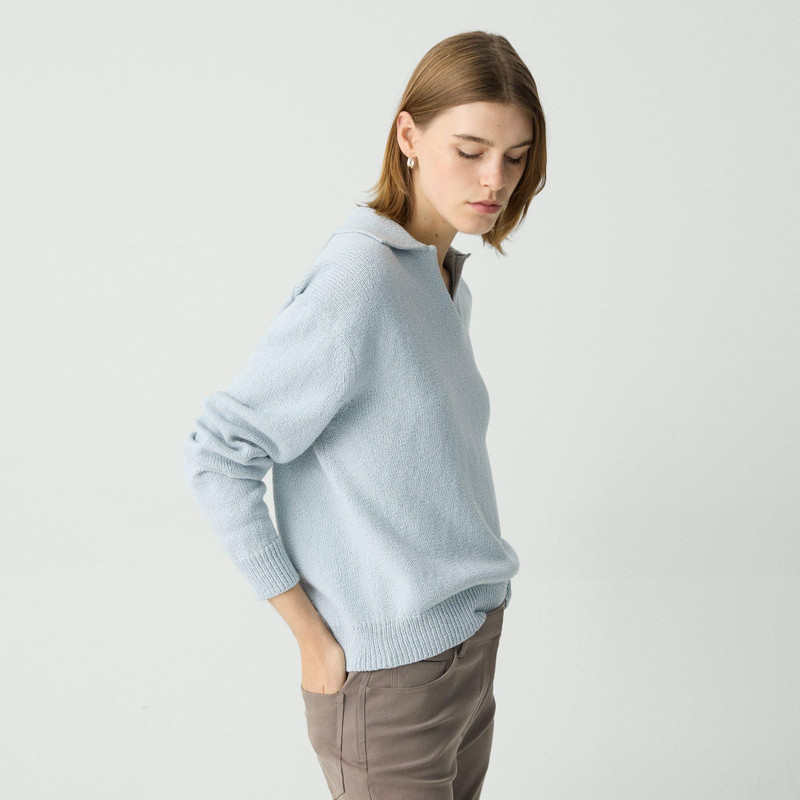 Polo Sweater in Cotton-Wool Bouclé 3
